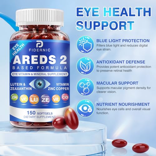 FIDERNIC AREDS2 softgels pour into hand for easy dosing.