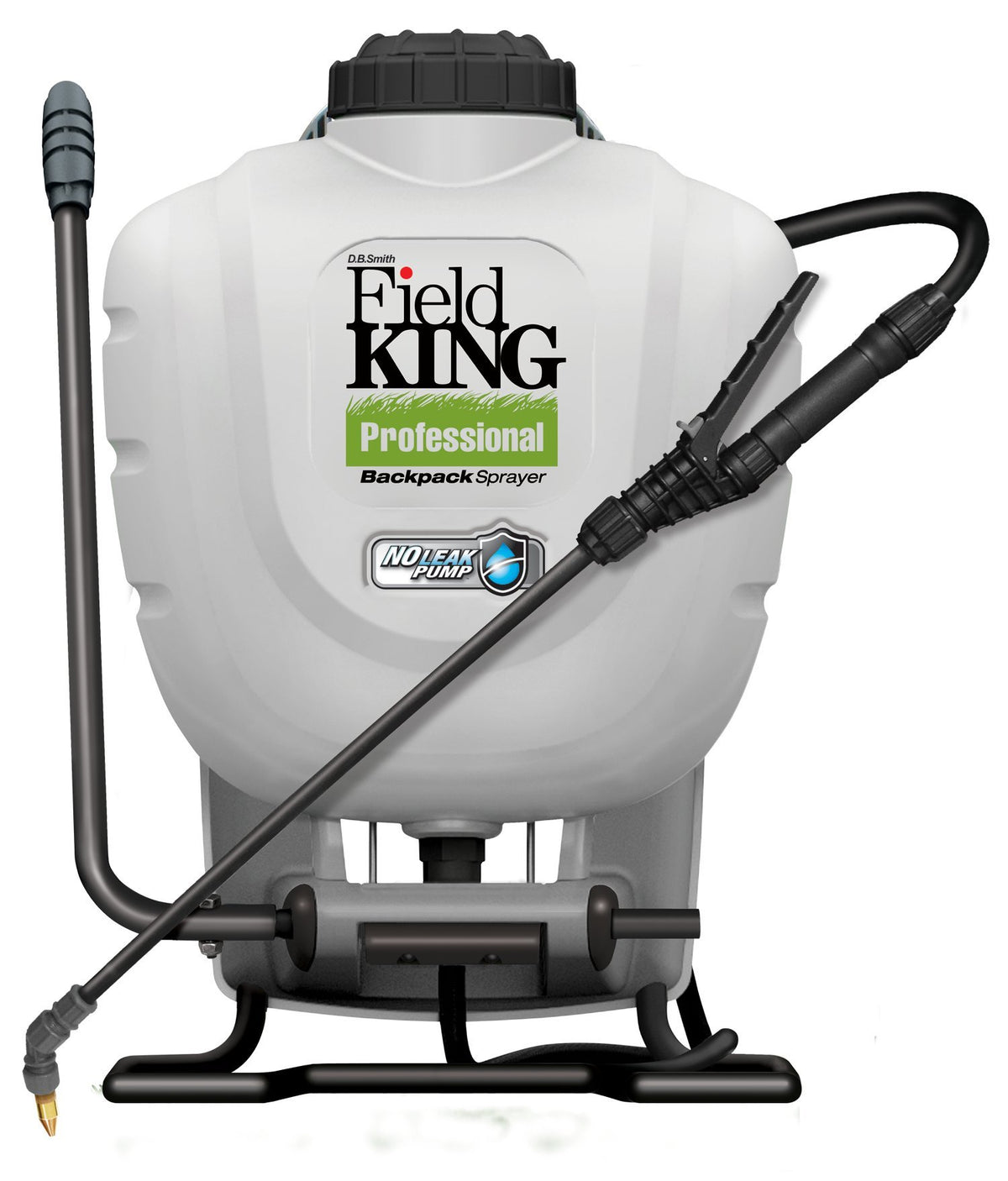 Field King 190328 backpack sprayer with wand storage for quick setup.