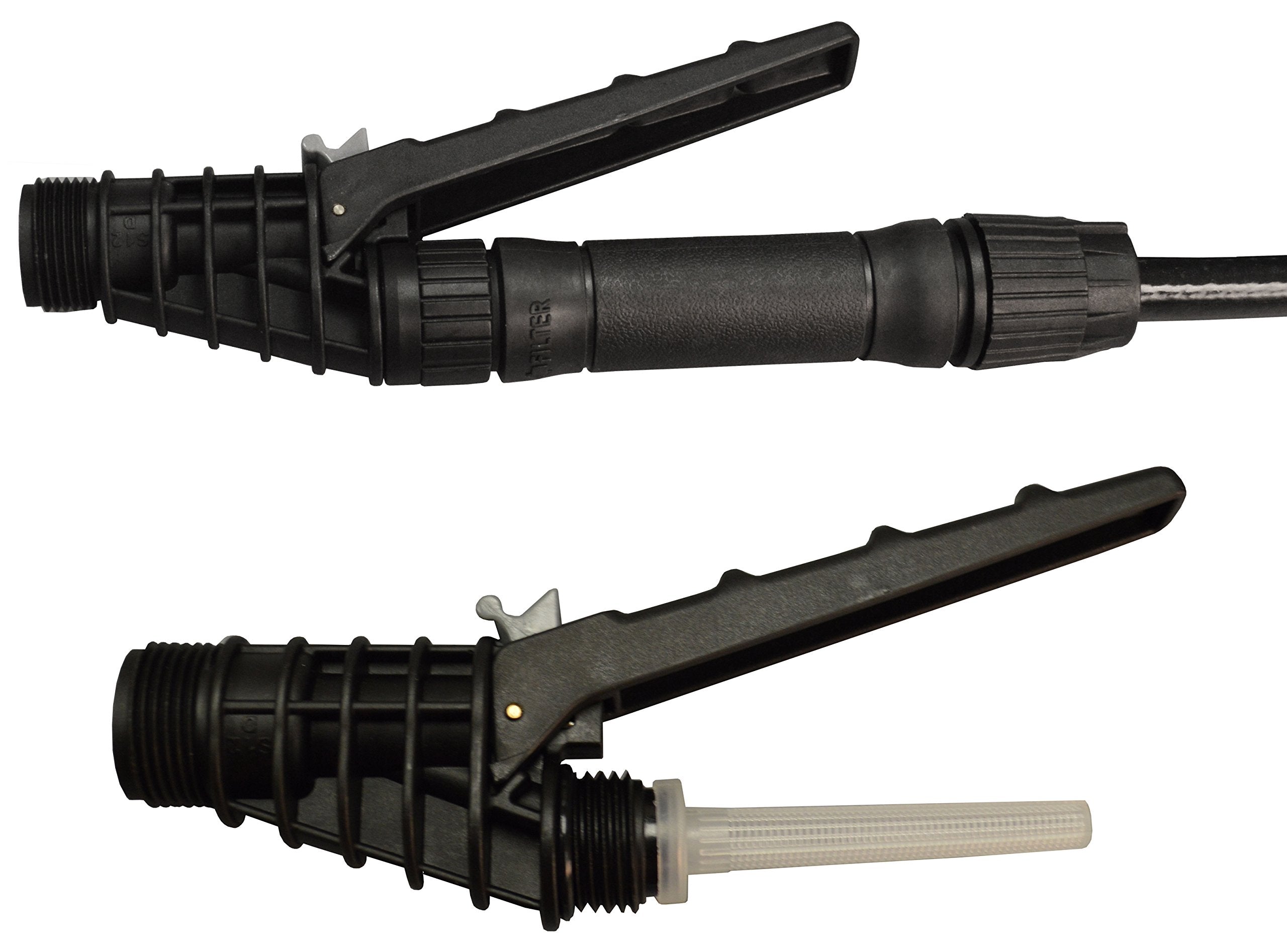 Brass adjustable nozzle provides precise streams for targeted treatments.