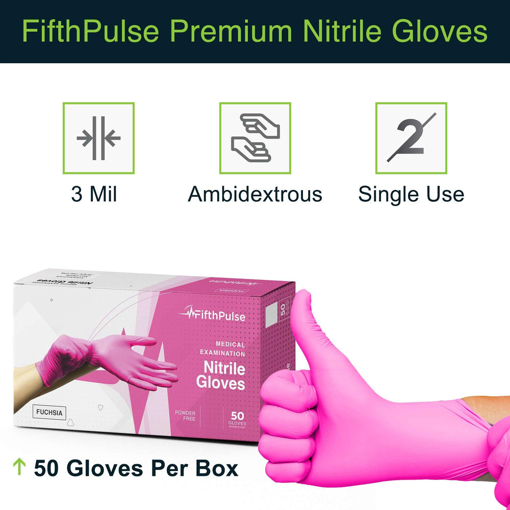 FifthPulse nitrile gloves in medical setting showing professional exam use