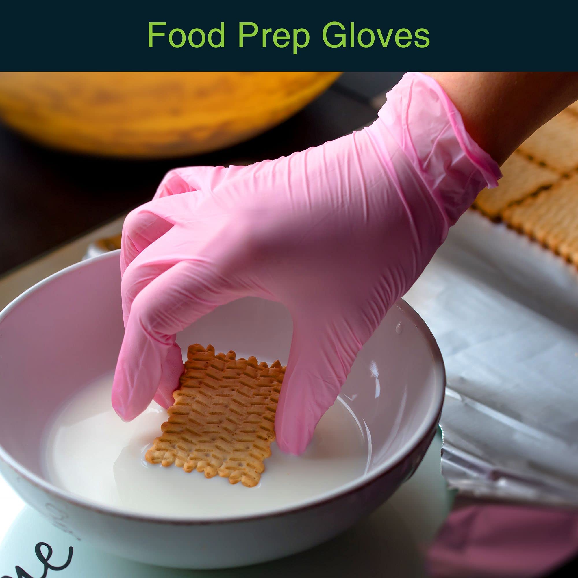 FifthPulse Pink Vinyl Gloves demonstrate secure grip for careful tasks