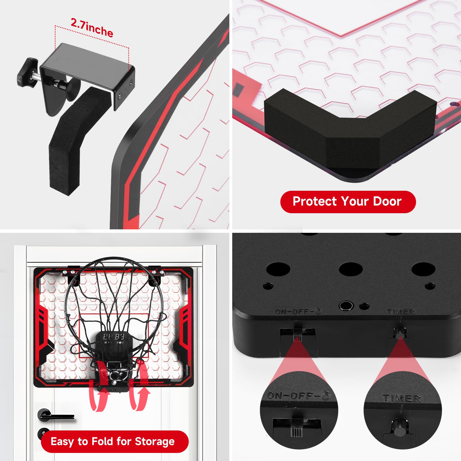 Figbush durable backboard and net withstand daily indoor use.