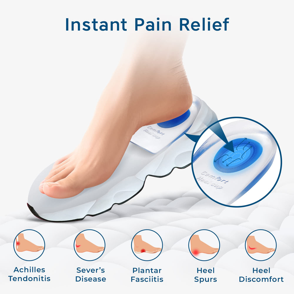 Figly heel cups silicone pads, side profile, showcasing ergonomic support.