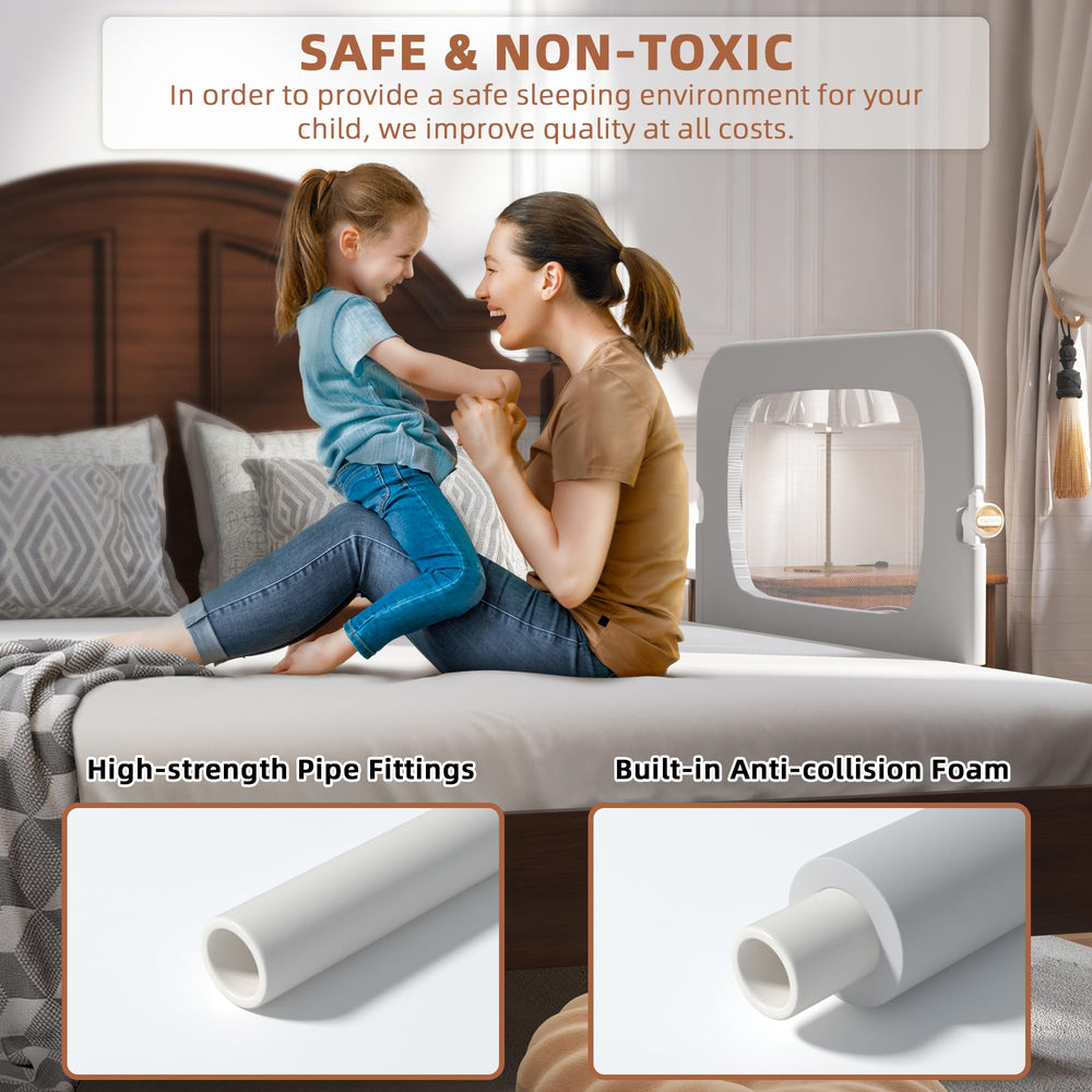 FigTime bed rail U-shaped base provides strong stability for restless sleepers.