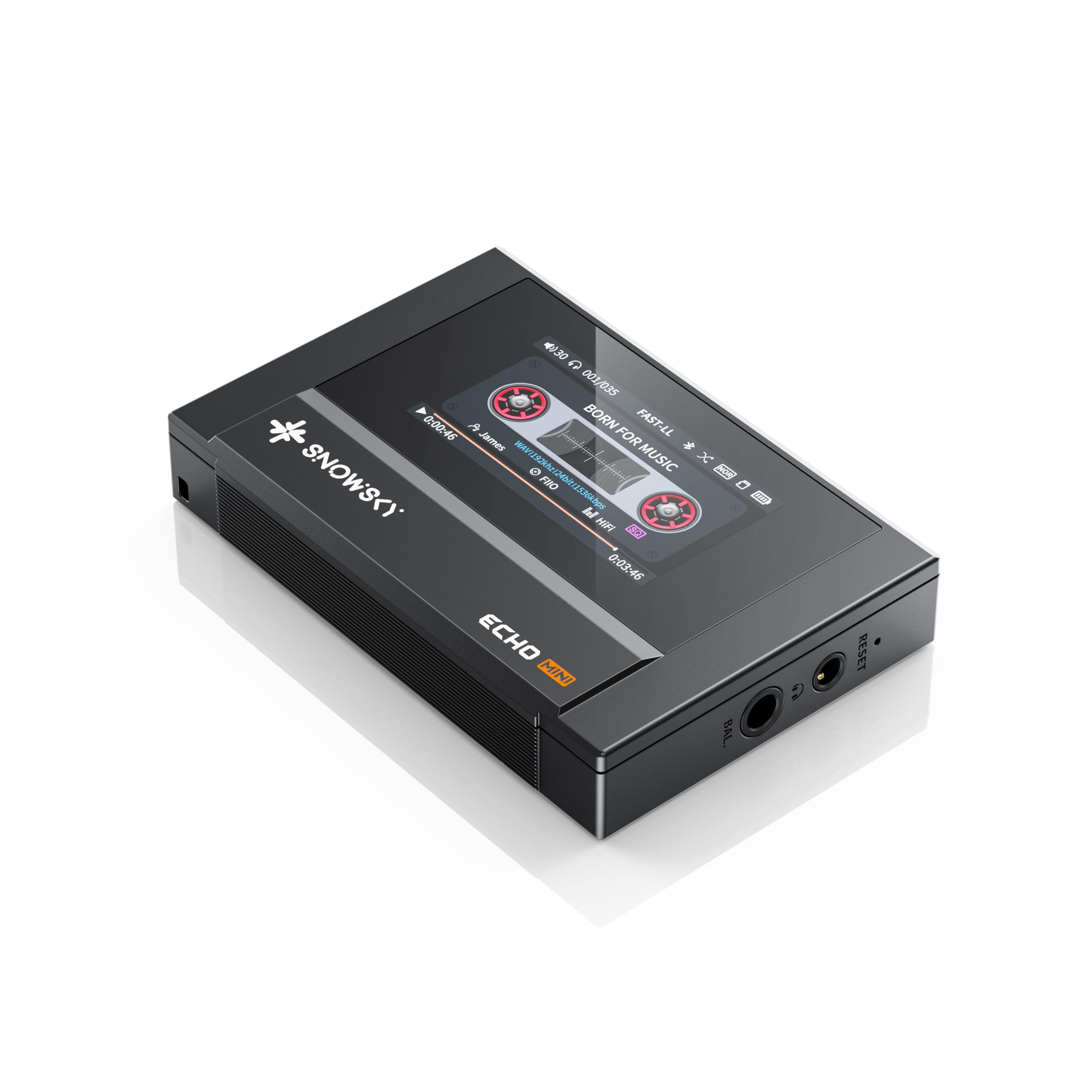 FiiO Echo Mini with IPS screen for easy navigation and vibrant visuals.