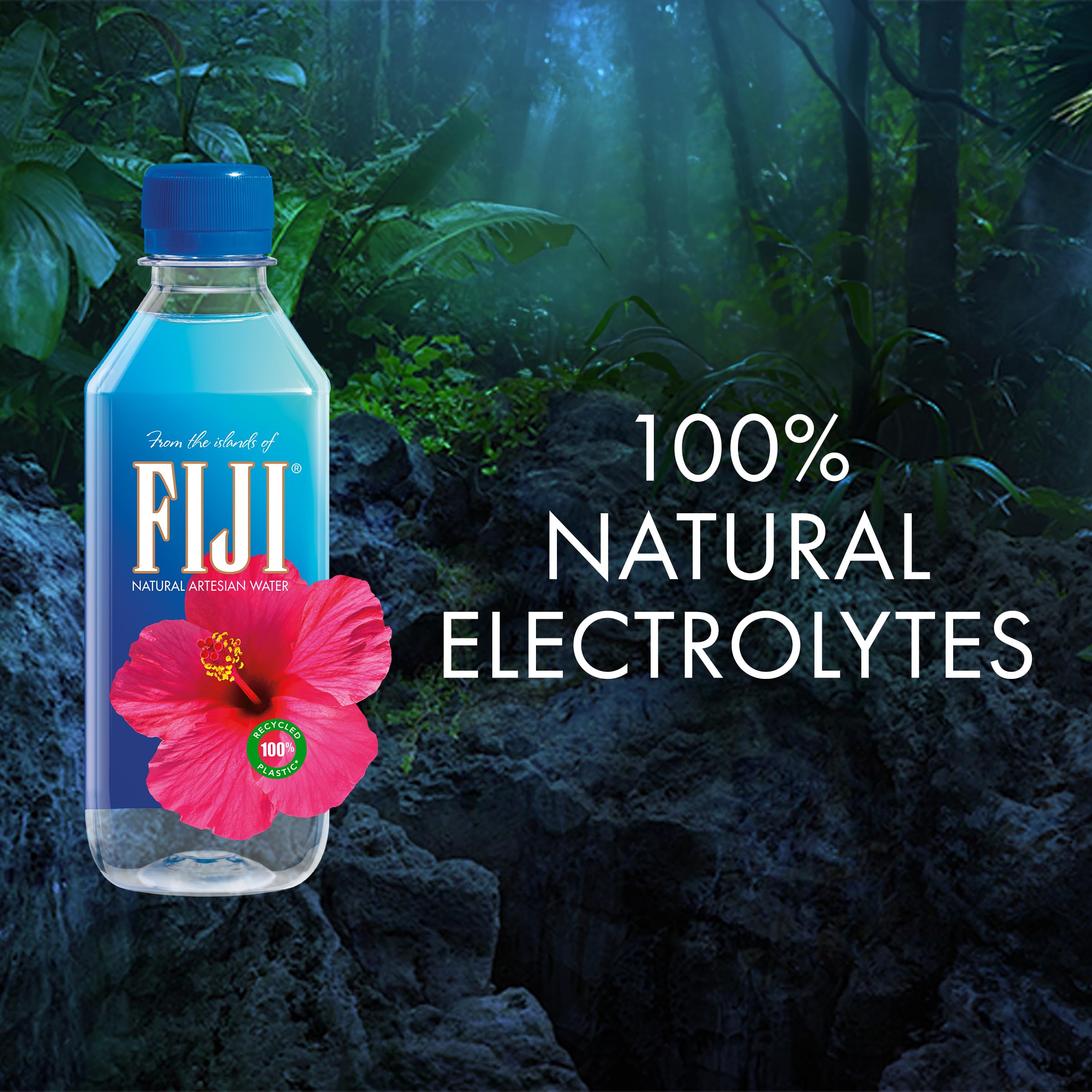 FIJI Water artesian source image, natural filtration through volcanic rock.