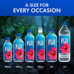 FIJI 6-pack 500 mL bottles shown for convenient everyday hydration.