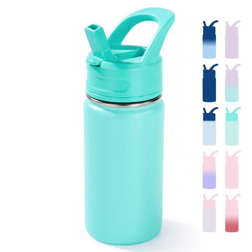 Fijinhom 12oz kids water bottle for school with straw, safe and easy to carry