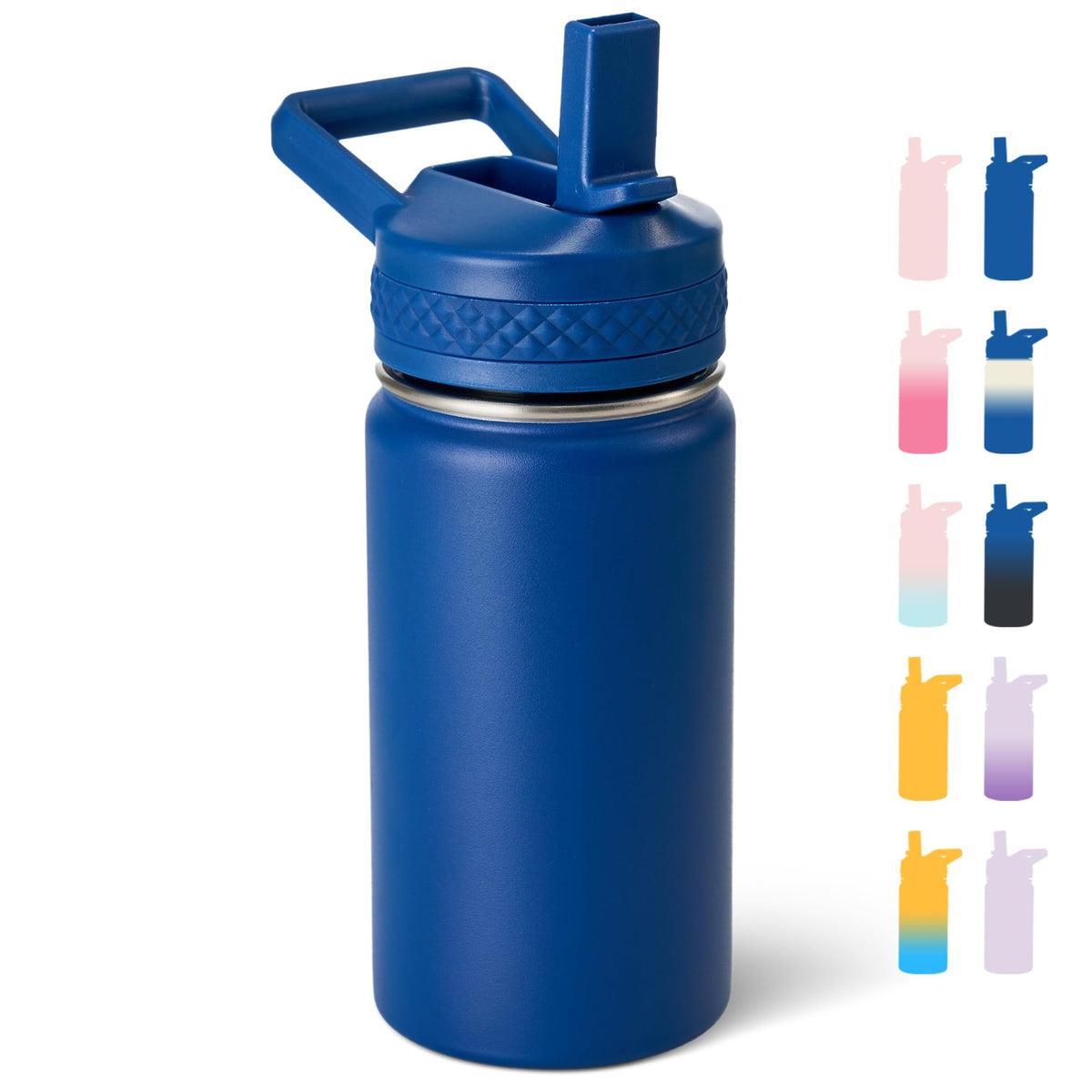 Fijinhom kids water bottle in navy blue, durable 304 stainless steel.
