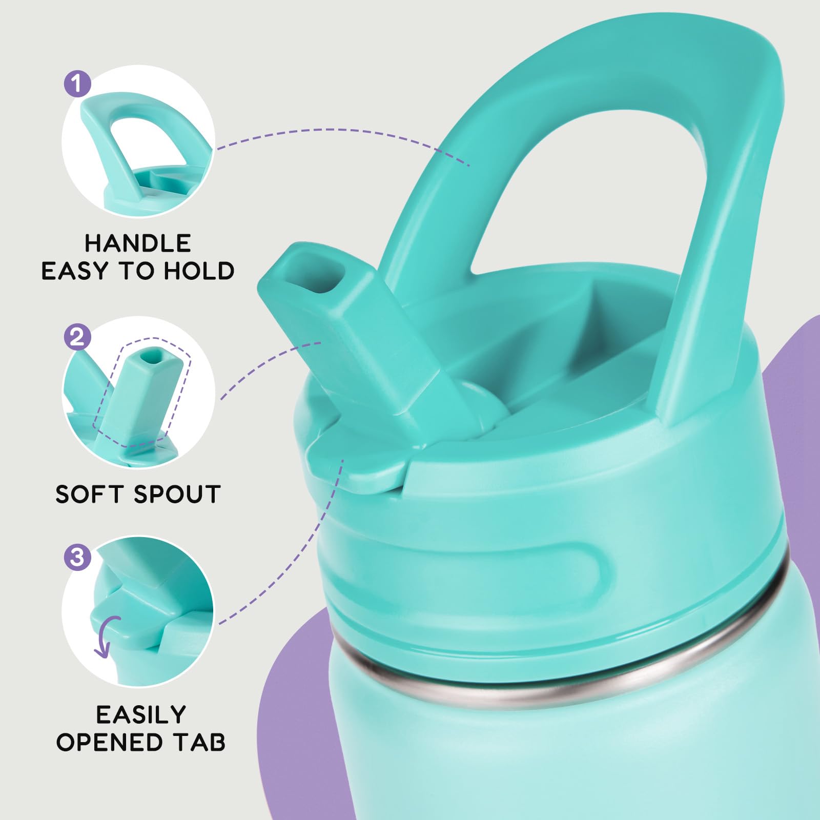 Fijinhom leak-proof cap bottle prevents spills during school travel and activities