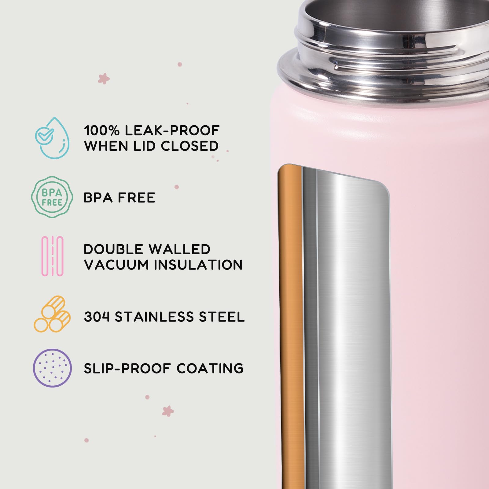 Fijinhom stainless steel with straw, kid-friendly sipping on the go.