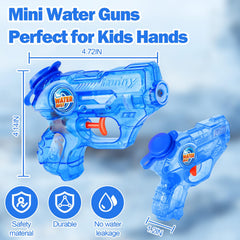 Fikamd mini water gun 4-pack bright colors highlighting kid-friendly design for pool fun