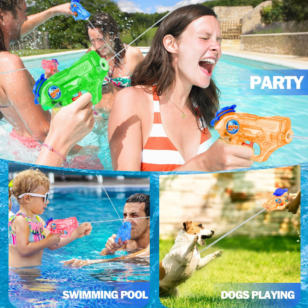 Fikamd mini water gun 4-pack no batteries needed for simple summer battles