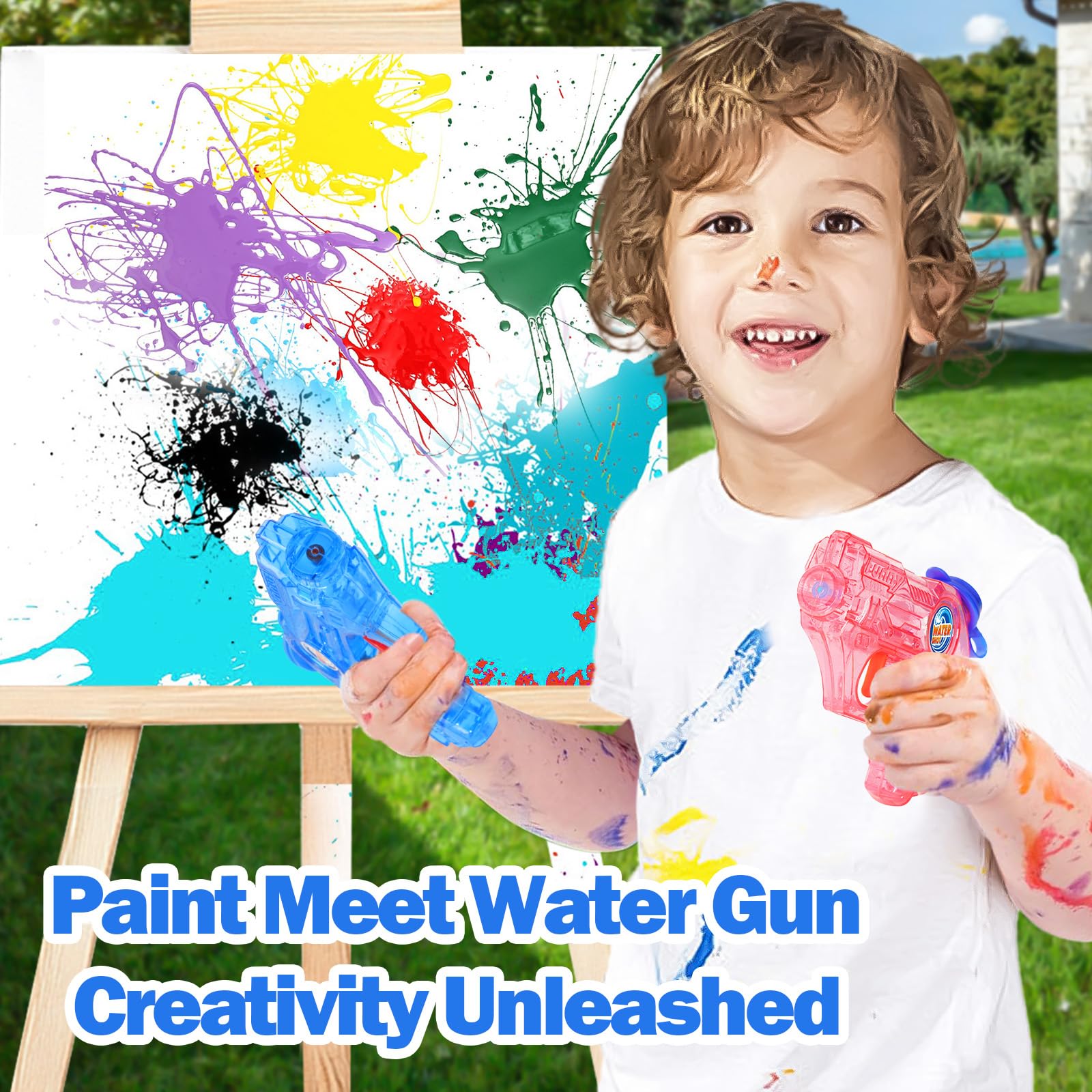 Fikamd mini water gun 4-pack 200cc capacity for longer splash battles