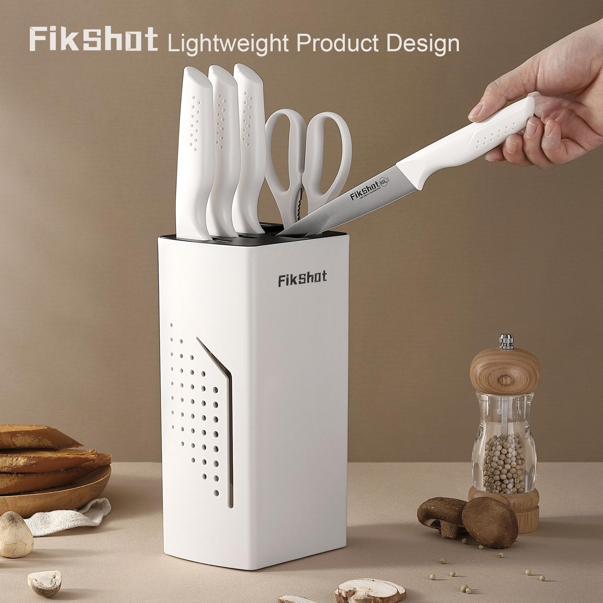 FikShot chef's knife ready for precise slicing and prep