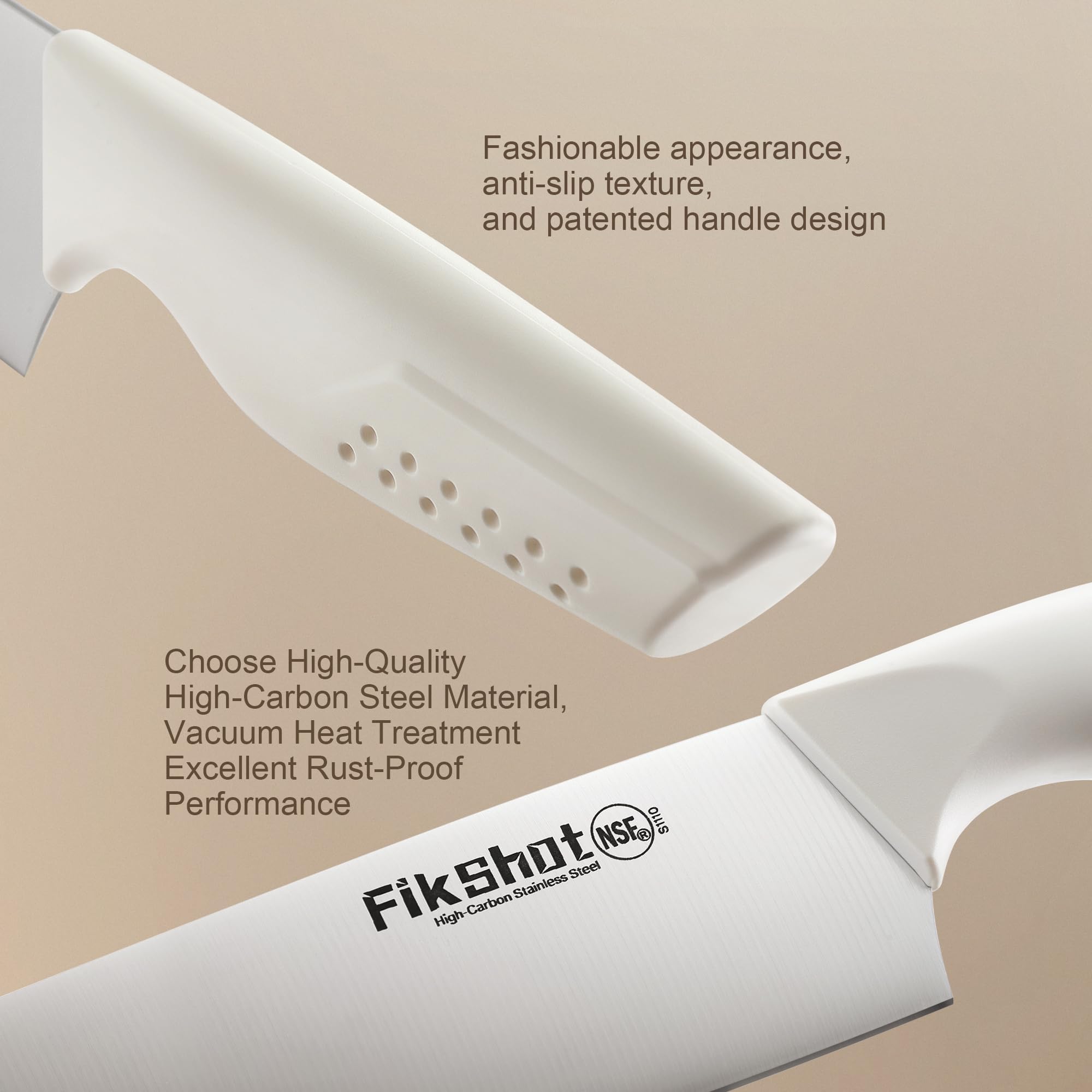FikShot high carbon stainless steel blades resist rust and dulling
