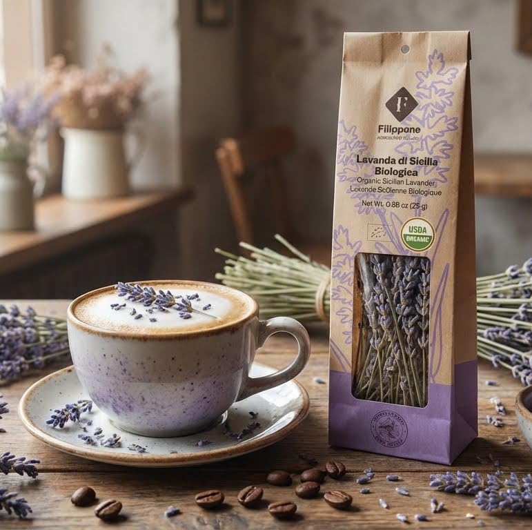 Filippone dried lavender branches emit a rich fragrance for beverages.