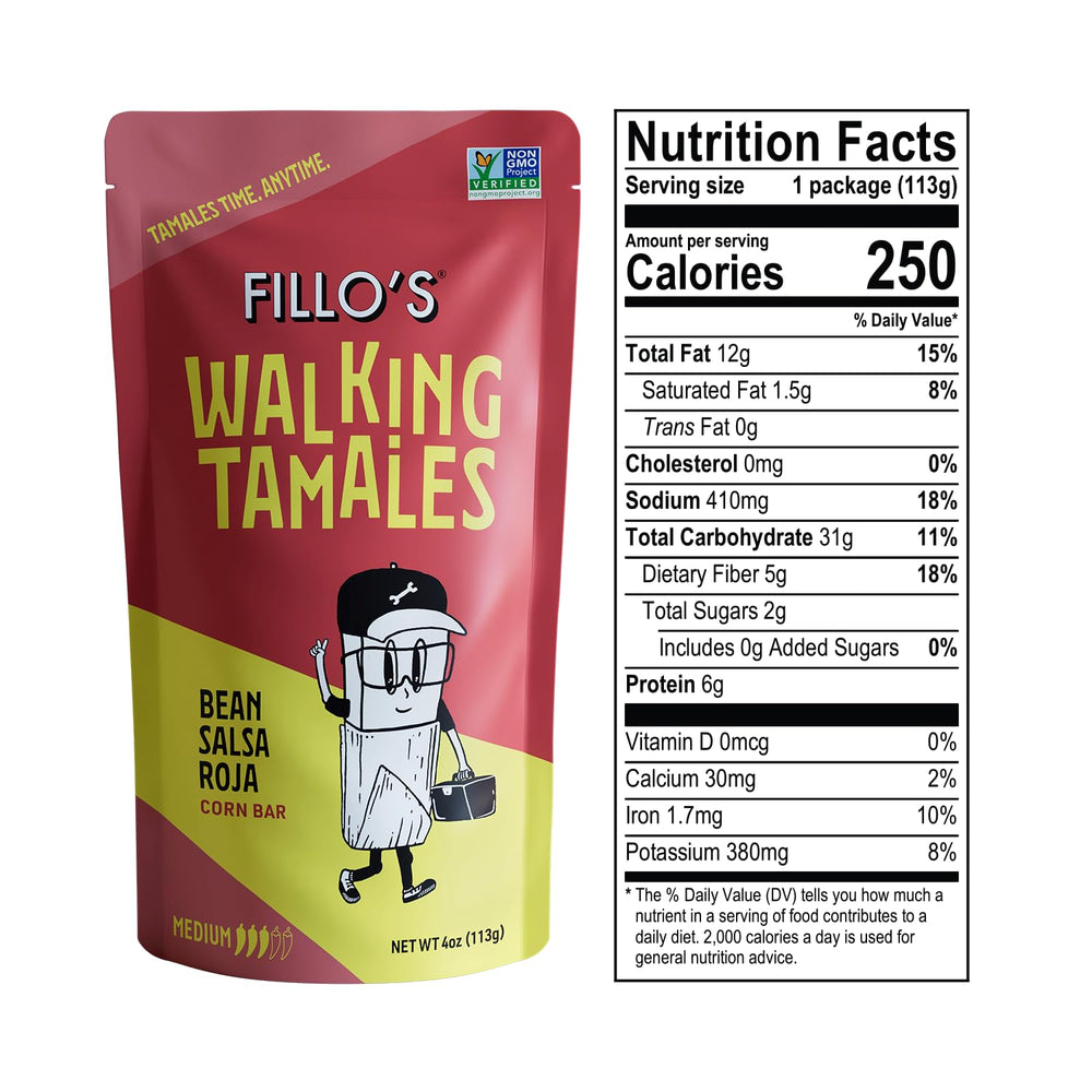 Fillos tamales gluten-free, preservative-free pack supports clean-label meals.