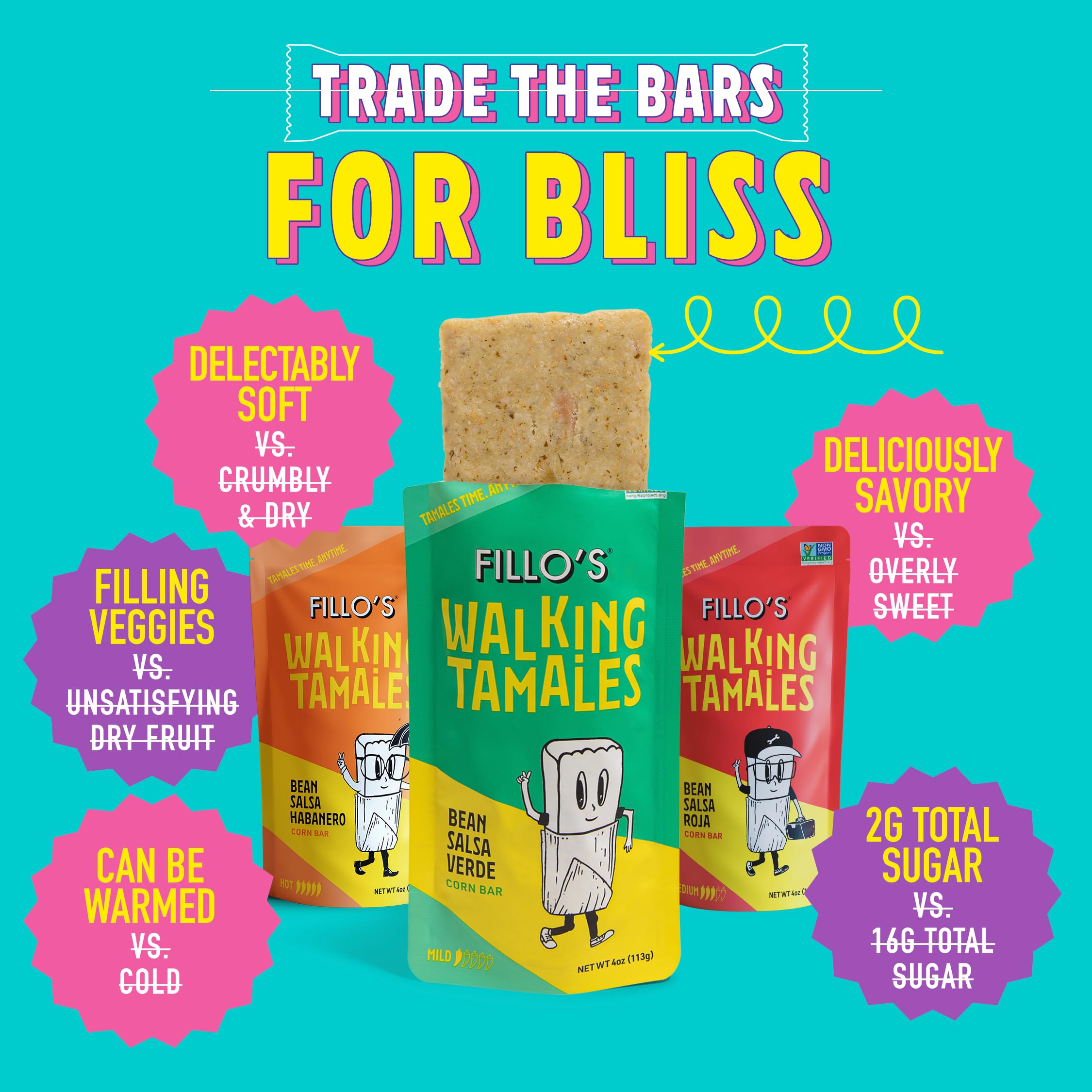 Fillos tamales microwavable pouches for quick meals in minutes.