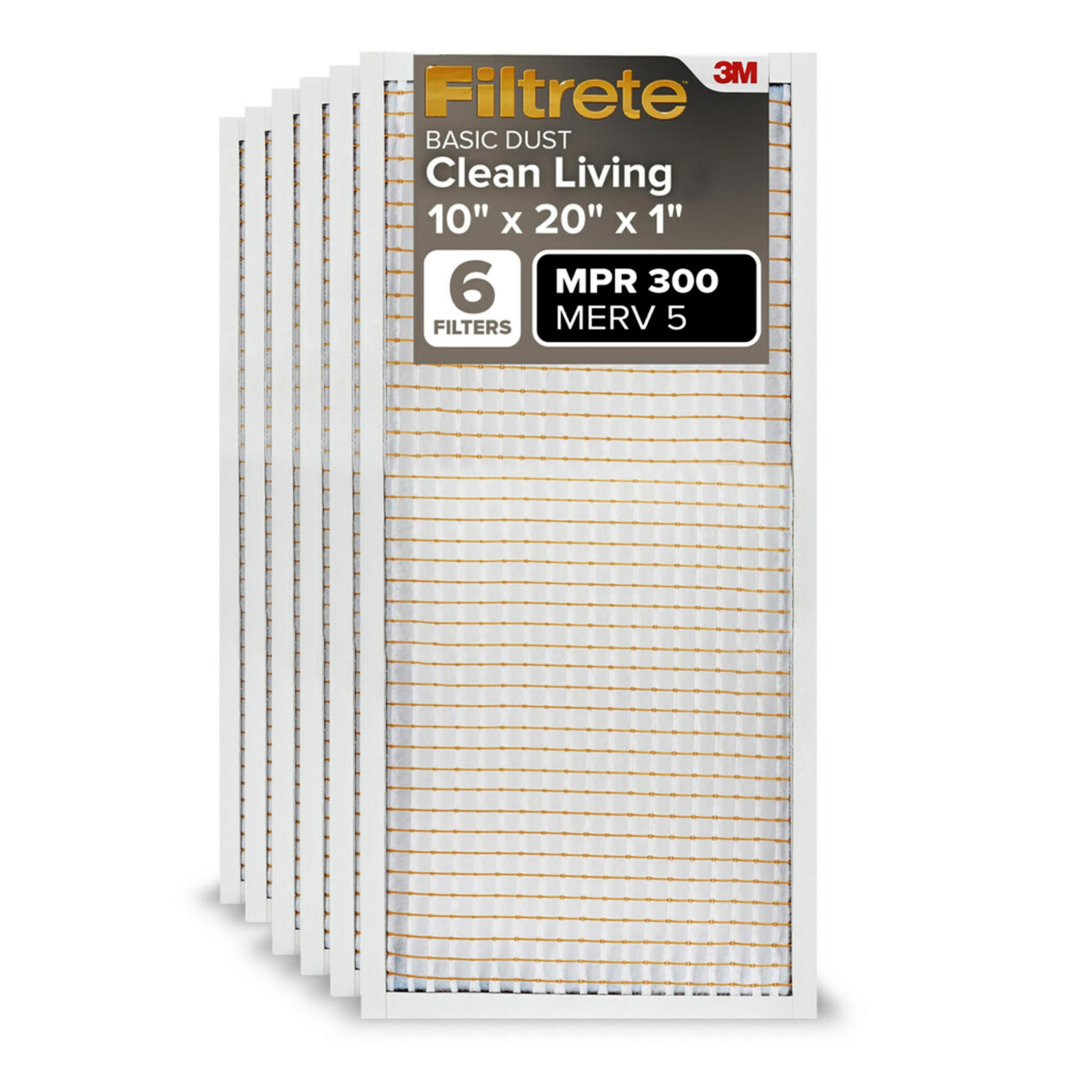 Filtrete 10x20x1 MPR 300 dust reduction filter in packaging for home HVAC.