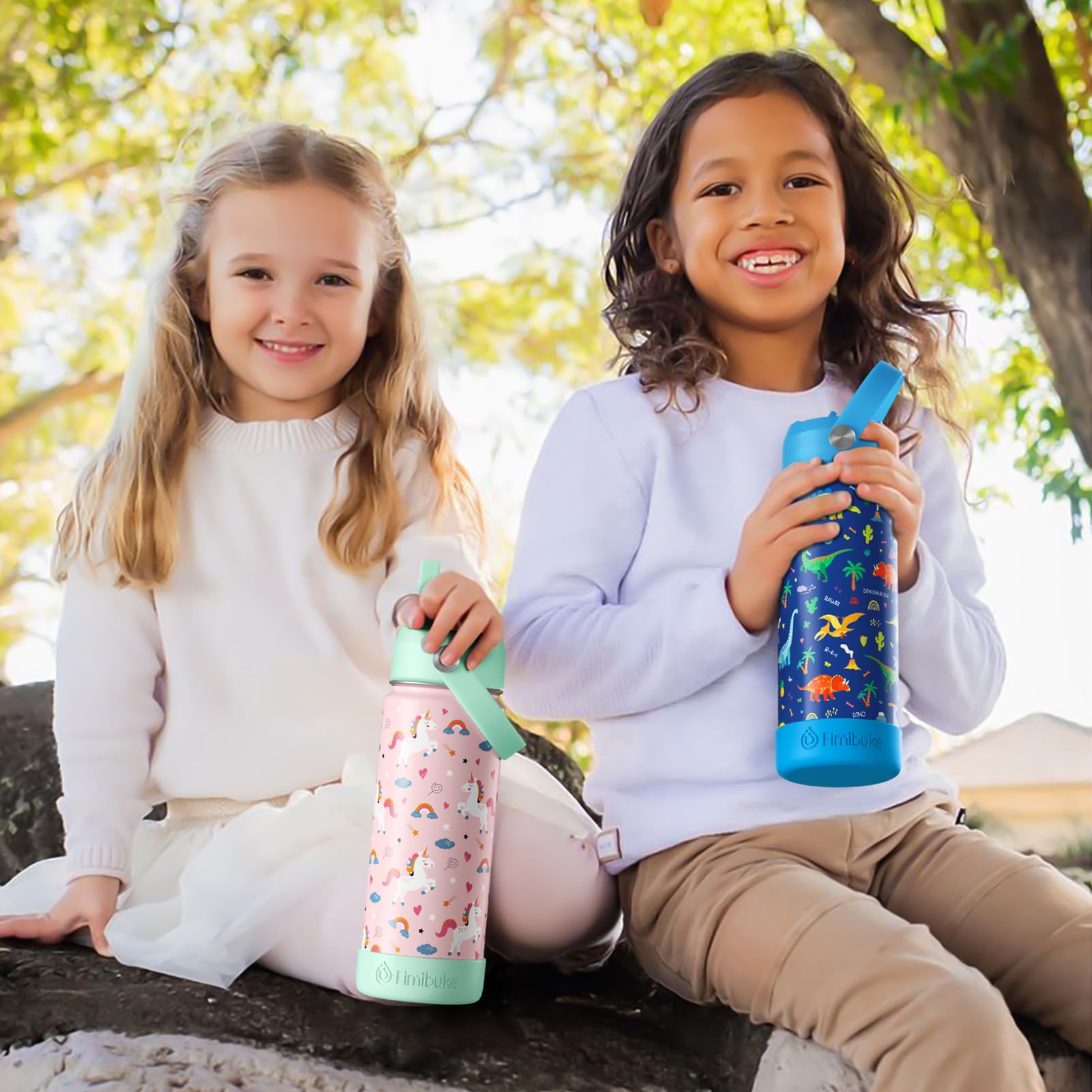 Fimibuke 18oz bottles come with lids and straws for easy hydration kits
