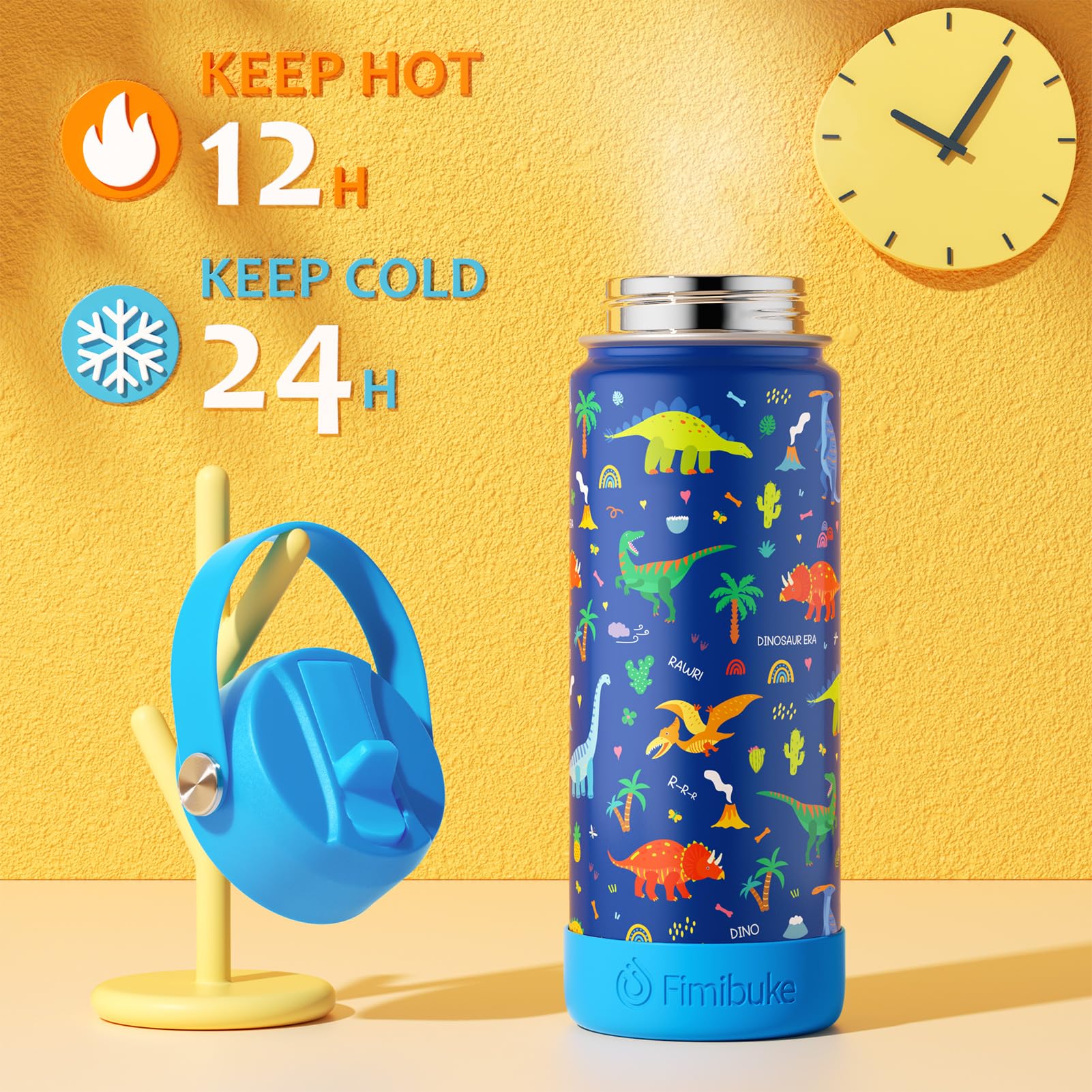 Fimibuke bottle with leak-proof lid prevents messes at home or on the go
