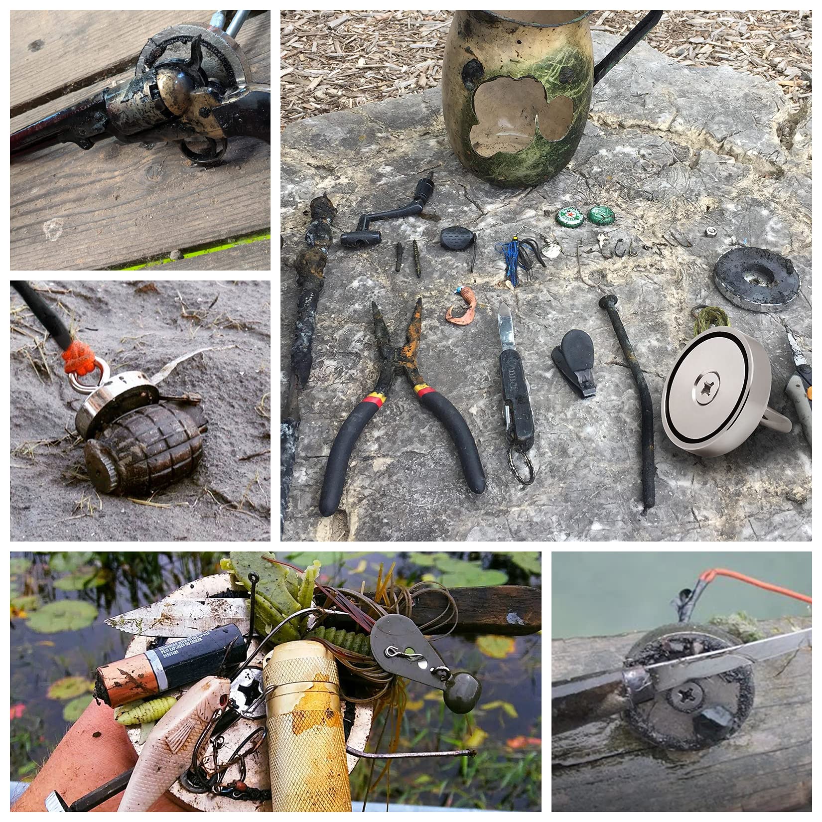 FINDMAG complete river magnet fishing kit ready for treasure retrieval.