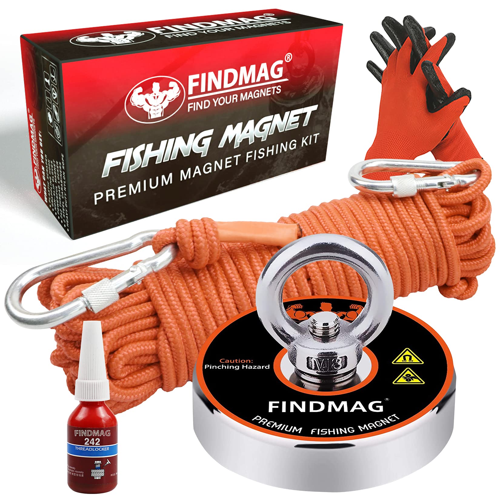FINDMAG neodymium magnet with 500 lbs pull for underwater treasure hunts.