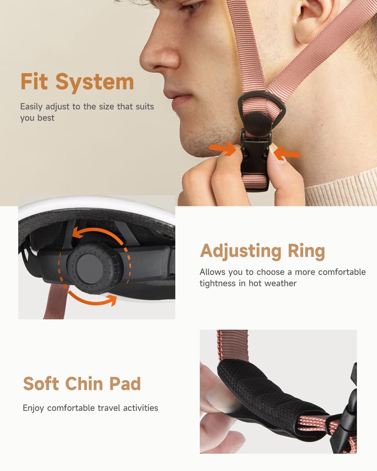 Findway Pro Bike Helmet removable pads for easy cleaning and quick drying