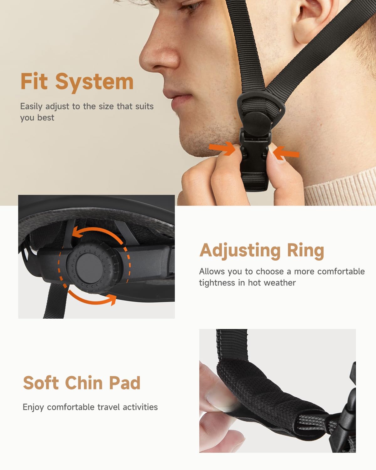 Findway Pro Bike Helmet interior pads are removable and washable.