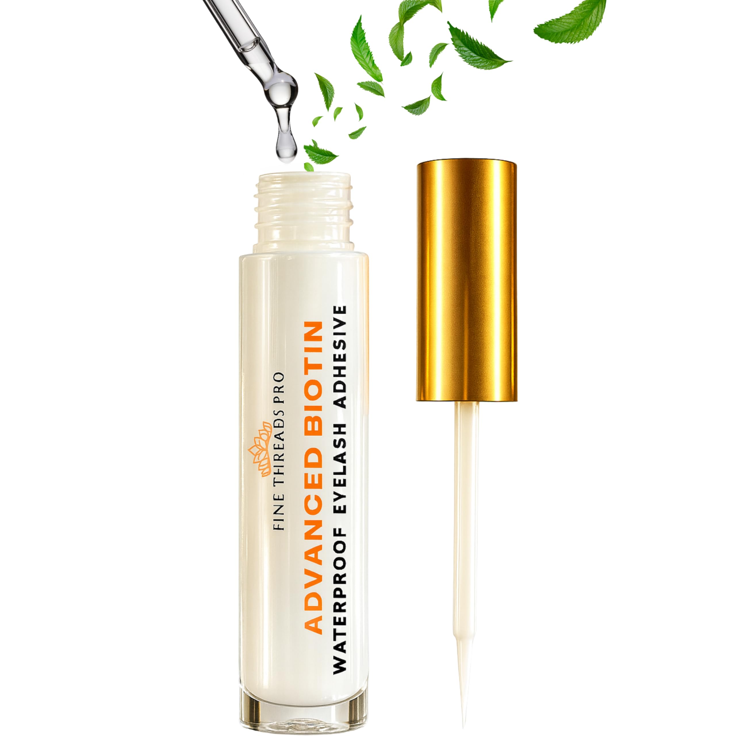 Fine Threads Pro biotin eyelash glue bottle for secure, long-lasting lashes