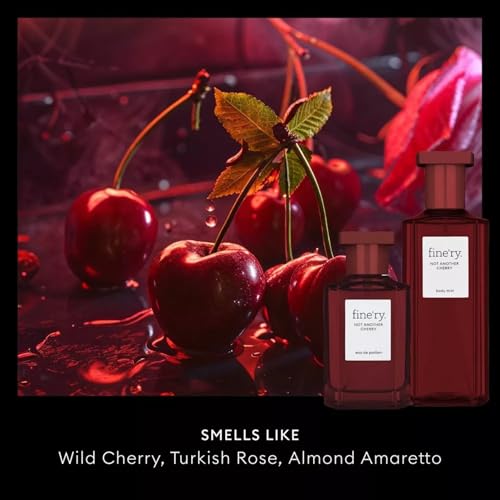 Fine'ry Cherry Almond Mist bottle side view highlighting design