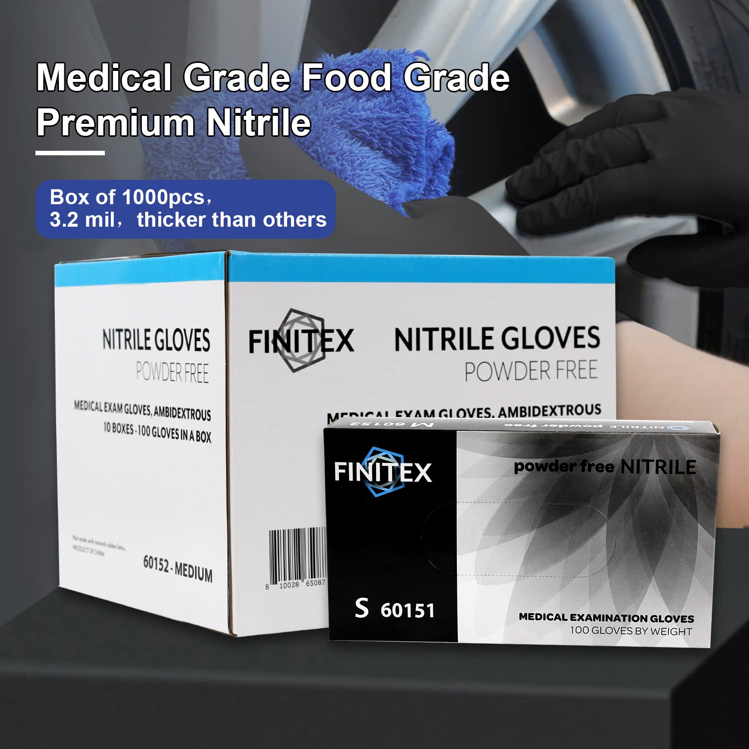FINITEX durable nitrile material resists tearing during tough tasks