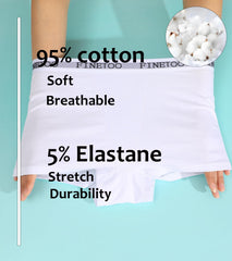 FINETOO high-waisted cotton boxer briefs offer secure, comfortable support.