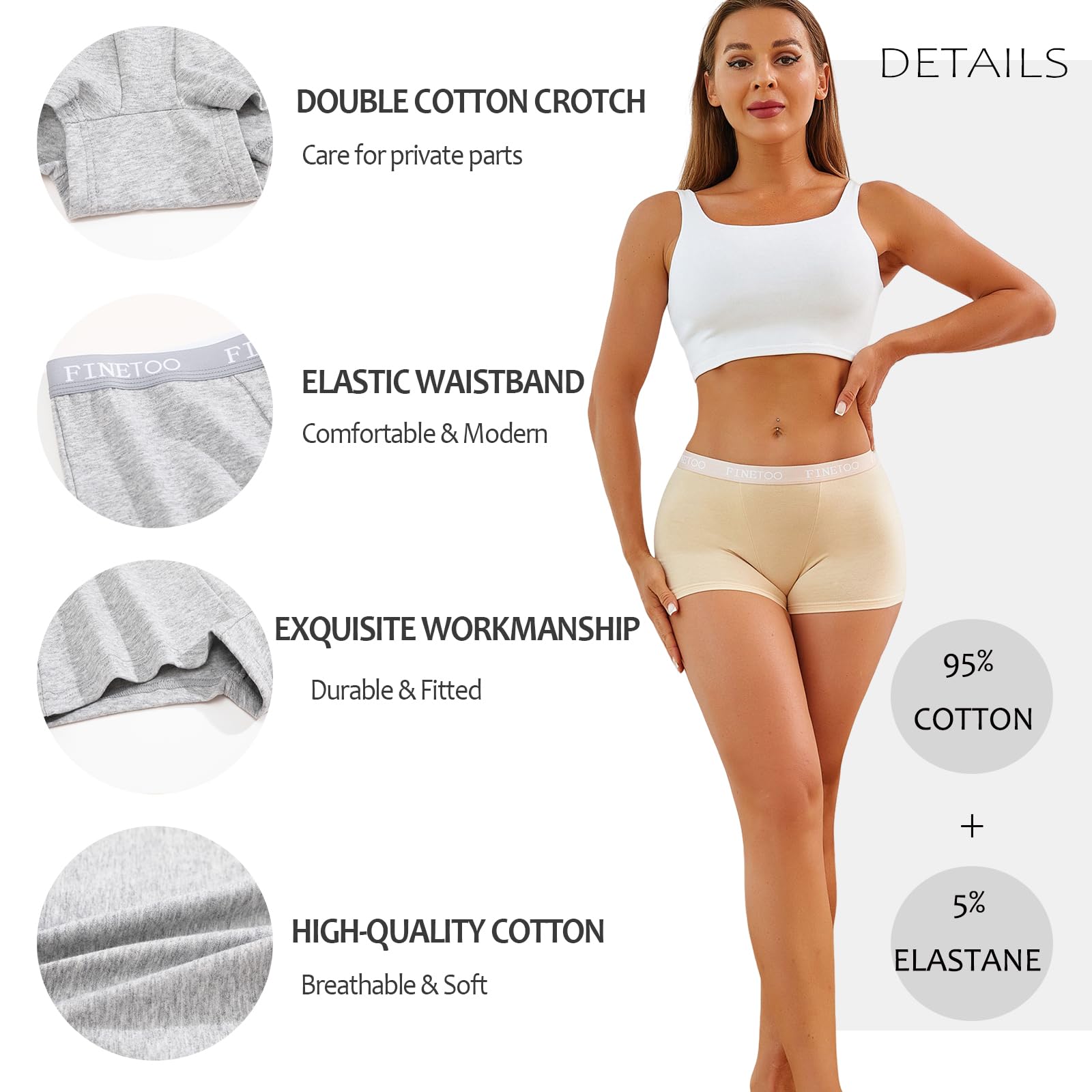 FINETOO versatile underwear suitable under jeans or dresses for any look.