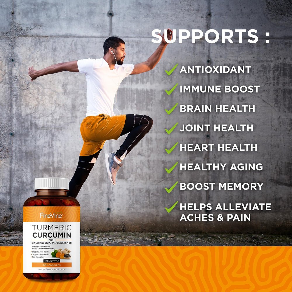 FineVine Organics BioPerine black pepper ginger extract capsules boost absorption.