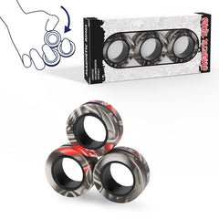 Finger Rock 3Pcs Magnetic Rings pack on desk for focused tactile engagement.