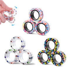 Finger Rock 9Pcs magnetic rings set, colorful and portable for focus.