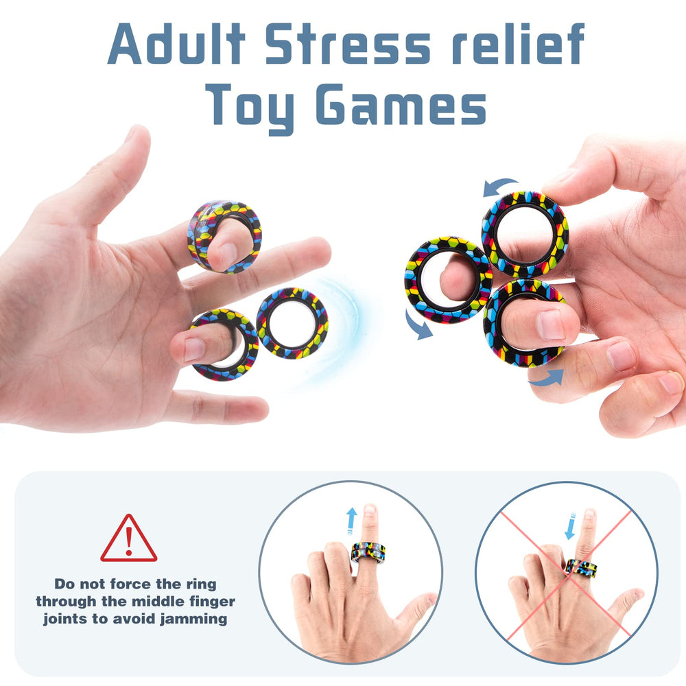 Finger Rock Magnetic Rings 3-Pack close-up; premium plastic and safe materials.