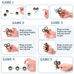 Finger Rock Magnetic Rings 3-Pack rotation action; smooth spins for calming focus moments.
