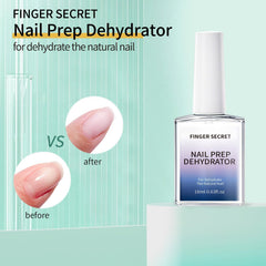 Finger Secret Nail Dehydrator applied to the nail surface for oil removal.