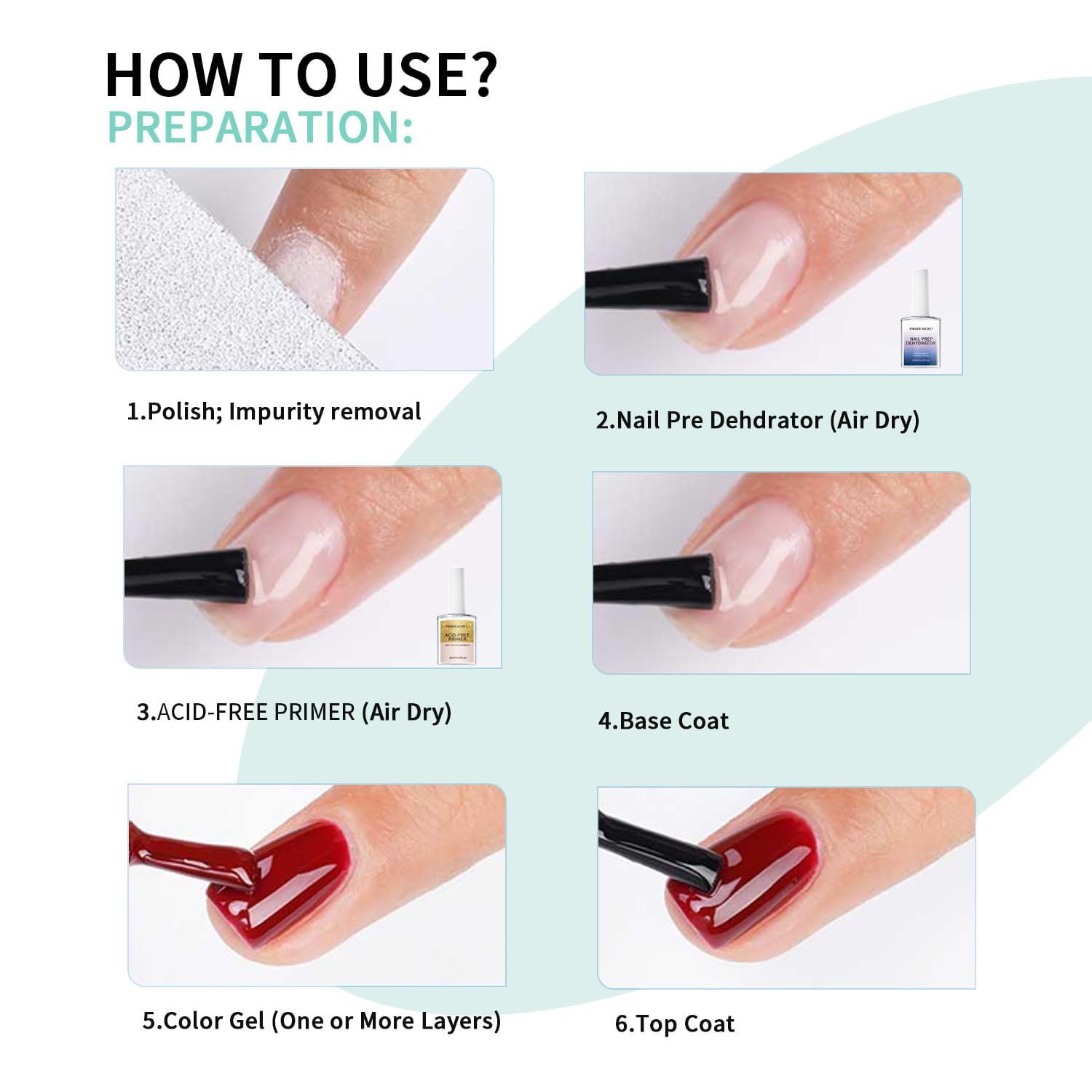 Finger Secret Nail Dehydrator demonstrates quick evaporation for efficient manicure prep.