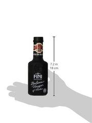Fini Balsamic Vinegar label closeup shows premium branding.