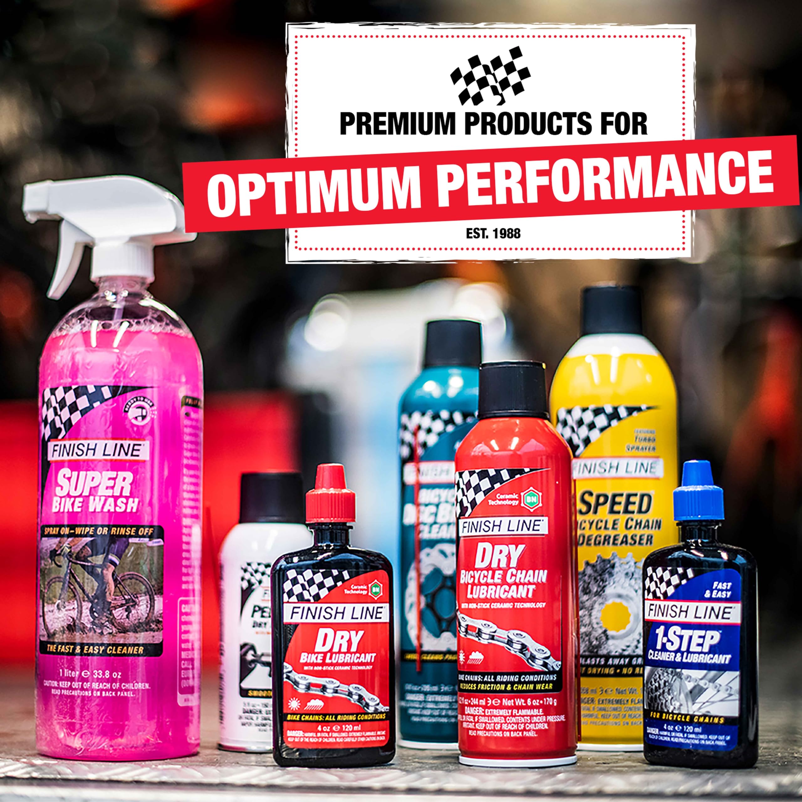 Finish Line Lube on a bike drivetrain reduces wear during long training sessions