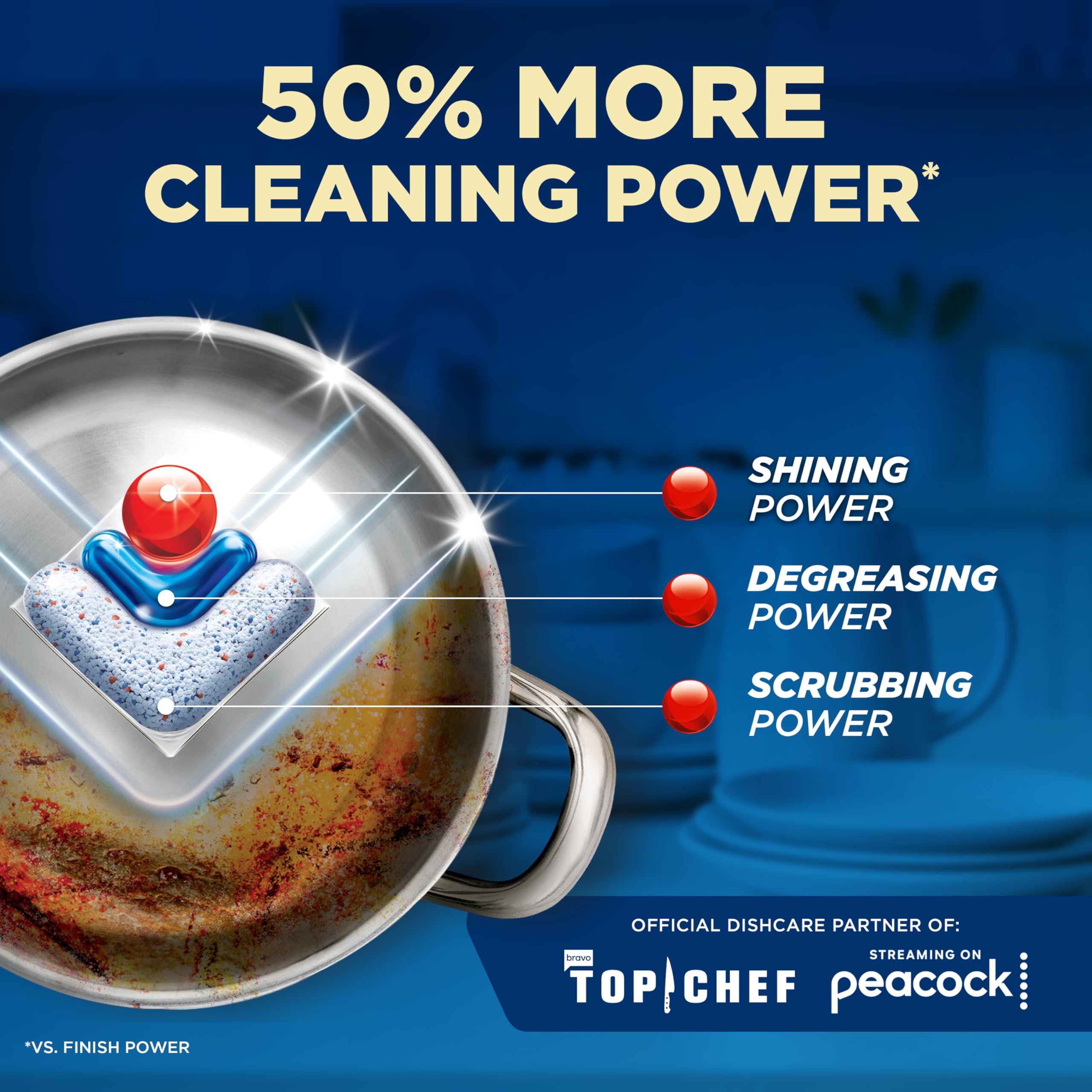 Finish Ultimate Quantum tackles 100-plus stubborn stains for tougher loads.