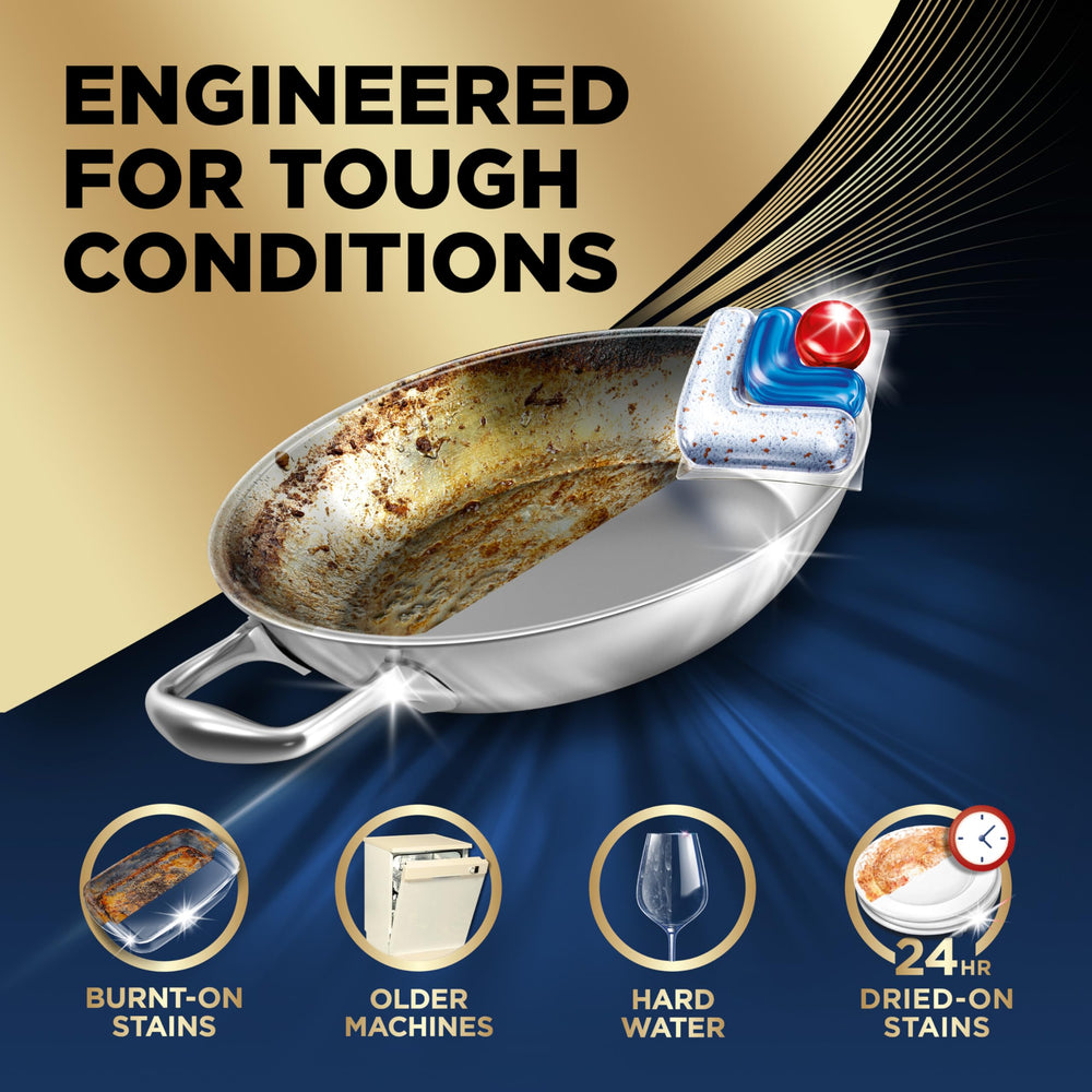 Finish Ultimate Dishwasher Pods perform well in hard water for clearer results