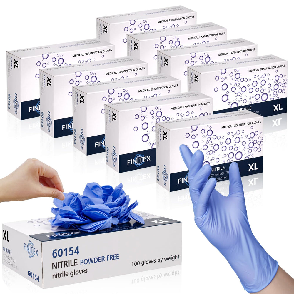 Finitex nitrile gloves ice blue box for quick access and organized storage.