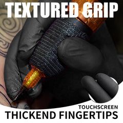 FINITEX gloves on hand show comfortable, form-fitting design for dexterity.