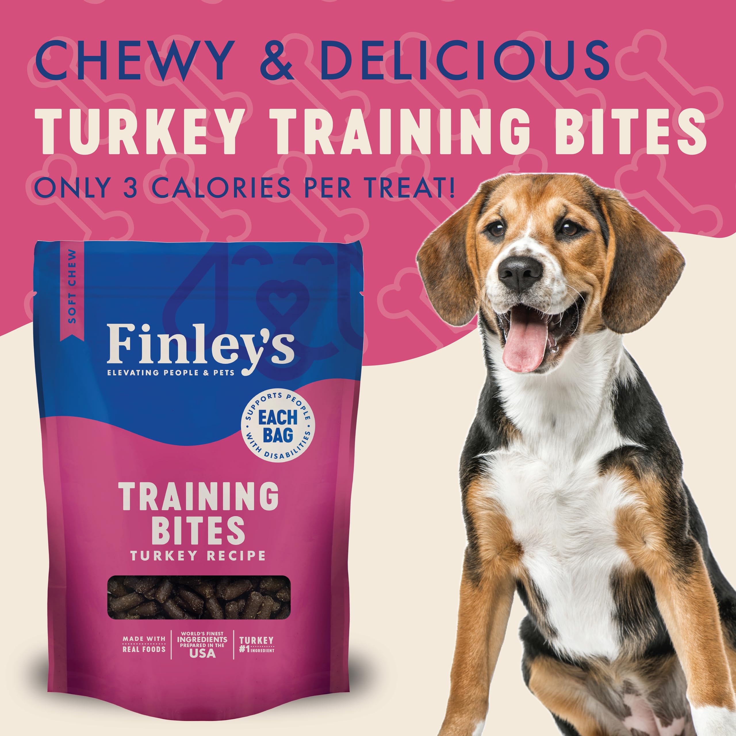 Finley’s treats are soft rewards for crate training sessions.