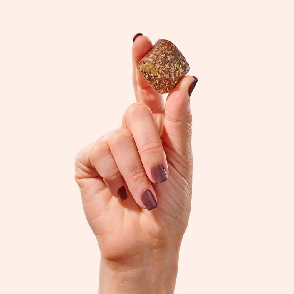 Fiome Fiber Bites open packaging reveals convenient daily servings.